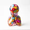 Abstract resin sculpture with colorful natural crystal stones for desk decor - Colorful Shell
