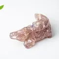 Handmade strawberry quartz resin crocodile figurine with natural stone textures - Strawberry Quartz (Crocodile Shape)