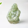 Translucent light green resin gorilla statue with crystal texture for desk decor - Green Aventurine