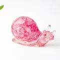 Figurine d'escargot en cristal naturel rose et résine pour décoration de bureau maison - Rose Foncé
