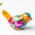 Vibrant resin bird figurine filled with colorful natural crystals for desktop decoration - Colorful Shell