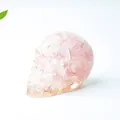 Pink natural crystal skull ornament in resin for office and home desktop decor - Rose Quartz