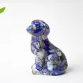 Lapis lazuli resin puppy statue figurine for home office desk decor - Lapis Lazuli