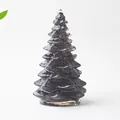 Figurine d'arbre de Noël en résine bleu foncé avec sable doré scintillant à l'intérieur - Petit (58mm de hauteur) / Obsidienne