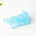 Blue resin hippo figurine with natural crystal stone filling for home office decor - Aquamarine (Hippo Shape)