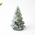 Sapin de Noël en résine avec cristaux de fluorite naturelle vert et violet - Petit (58mm de hauteur) / Ruby Zoisite