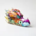 Statue de tête de dragon multicolore imprimée en 3D avec effet cristal stratifié - Coquillage Coloré