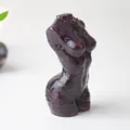 Artistic purple female torso crystal resin statue with natural marble texture - Garnet