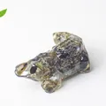 Natural labradorite resin crocodile figurine with iridescent crystal texture and green tones - Black Labradorite (Crocodile Shape)