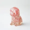 Pink strawberry crystal resin puppy statue in pastoral dog shape for home decor - Watermelon Quartz