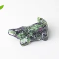 Natural Ruby in Zoisite crystal crocodile figurine for home office desk decoration - Ruby in Zoisite (Crocodile Shape)