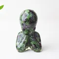 Humanoid resin statue made of natural ruby in zoisite crystal for desktop decoration - Ruby Zoisite