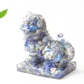 Resin tiger statue with blue and white natural crystals for home and office decoration - Lapis Lazuli