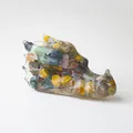 Statue de tête de dragon en résine avec cristaux colorés pour décoration de bureau - Jaspe Océan