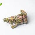 Artistic crystal stone resin crocodile figurine with natural green mineral chips - Unakite (Animal Shape)