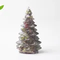 Sapin de Noël en résine avec pierres vertes et finition brillante pour déco de table - Petit (58mm de hauteur) / Pierre Sang de Dragon