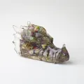 Statue de tête de dragon en résine avec textures colorées pour décoration de bureau - Pierre Sang de Dragon