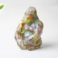 Gorilla figurine made of resin and colorful natural crystals for office home desk decor - Colorful Cat Eye