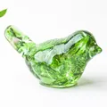 Artistic green crystal resin bird figurine for desktop home and office garden decor - Emerald Glaze