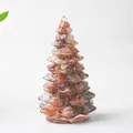 Décoration sapin de Noël en résine avec éclats de pierres naturelles rouge-brun - Petit (58mm de hauteur) / Agate rouge