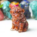 Reddish brown Shar Pei puppy resin figurine with high gloss finish for home decor - Red Jasper