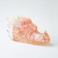 Sculpture tête de dragon en résine rose translucide avec texture 3D pour décoration - Quartz Pastèque