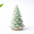 Sapin de Noël décoratif en résine cristal verte de style Orgone sur socle - Petit (58mm de hauteur) / Aventurine Verte