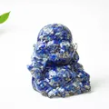 Lapis lazuli laughter Buddha figurine made of resin and blue natural crystal stones - Lapis Lazuli