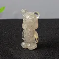 Escultura de oso de resina de cristal amarillo champán con detalle de un lazo - Cristal de roca