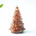 Sapin de Noël en résine avec pierres de jaspe rouge et finition cristalline - Petit (58mm de hauteur) / Jaspe Rouge