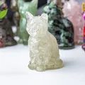 Clear resin cat figurine filled with white crystal stones for lucky home decoration - White Crystal