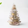 Figurine sapin de Noël en résine et cristal remplie de pierres précieuses naturelles - Petit (58mm de hauteur) / Agate Folle