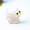 Figurine de chat en résine de quartz rose avec texture de pierre précieuse - Quartz rose