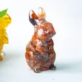 Figurine de lapin debout en résine avec cristaux brun rouge pour décoration de bureau - Style 1 Agate Rouge