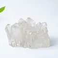 Transparent resin ornament with white quartz crystal cluster inside for home decor - White Crystal