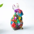 Figurine lapin en résine transparente avec des pierres multicolores décoratives - Style ① Coquillage Coloré