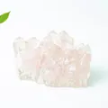 Natural pink crystal quartz cluster ornament embedded in clear resin for table decor - Rose Quartz