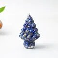 Miniature blue lapis lazuli resin Christmas tree ornament with spiral design - Lapis Lazuli