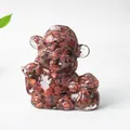 God of Wealth resin statue with red crystal stones for shop opening and home decor - Red Jasper