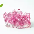 Décoration en grappe de cristal de résine rose avec pierres naturelles pour la maison - Rose Foncé