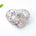 Cuenco de resina en forma de corazón con cristales de amatista natural morada - Púrpura de Ensueño