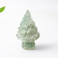 Hand-carved green resin crystal Christmas tree desktop ornament with natural texture - Green Aventurine