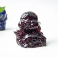 Laughing Buddha resin statue in dark red crystal finish for home decor mascot - Garnet
