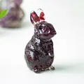 Statue de lapin en résine violette translucide avec texture cristal et design élégant - Style ① Grenat