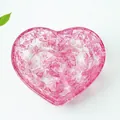 Bandeja de resina corazón con cristales rosas para decoración y limpieza energética - Rosa Oscuro