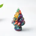 Colorful spiral resin Christmas tree figurine with a vibrant rainbow glass finish - Colorful Shell