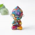 Artistic translucent resin Monkey King figurine with colorful sand flow effect - Colorful Shell