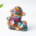 Colorful resin God of Wealth statue made of polished natural crystal stone chips - Colorful Shell