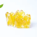 Élégant ornement en résine avec amas de citrine naturelle pour décoration d'intérieur - Citrine