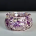 Bol décoratif en résine avec fragments d'améthyste et de quartz transparent - 6x6x3cm / Violet de Rêve